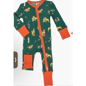 Angel Dear Doggie Christmas Long Sleeve Waffle Knit Zip Romper 0-3 NWT $35